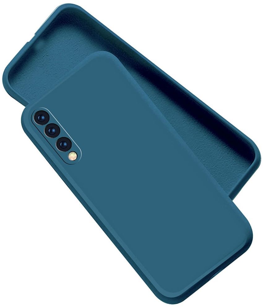     			ZAMN - Blue Silicon Plain Cases Compatible For Samsung Galaxy A50 ( Pack of 1 )