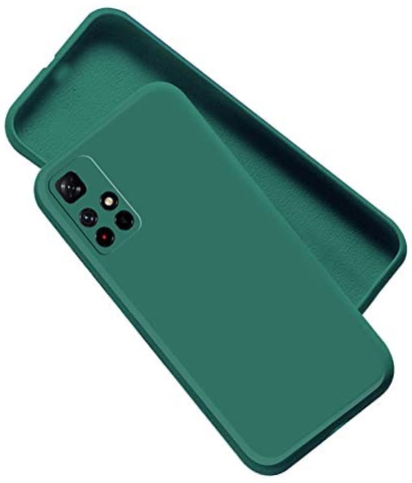     			ZAMN - Green Silicon Plain Cases Compatible For Poco M4 Pro 5G ( Pack of 1 )