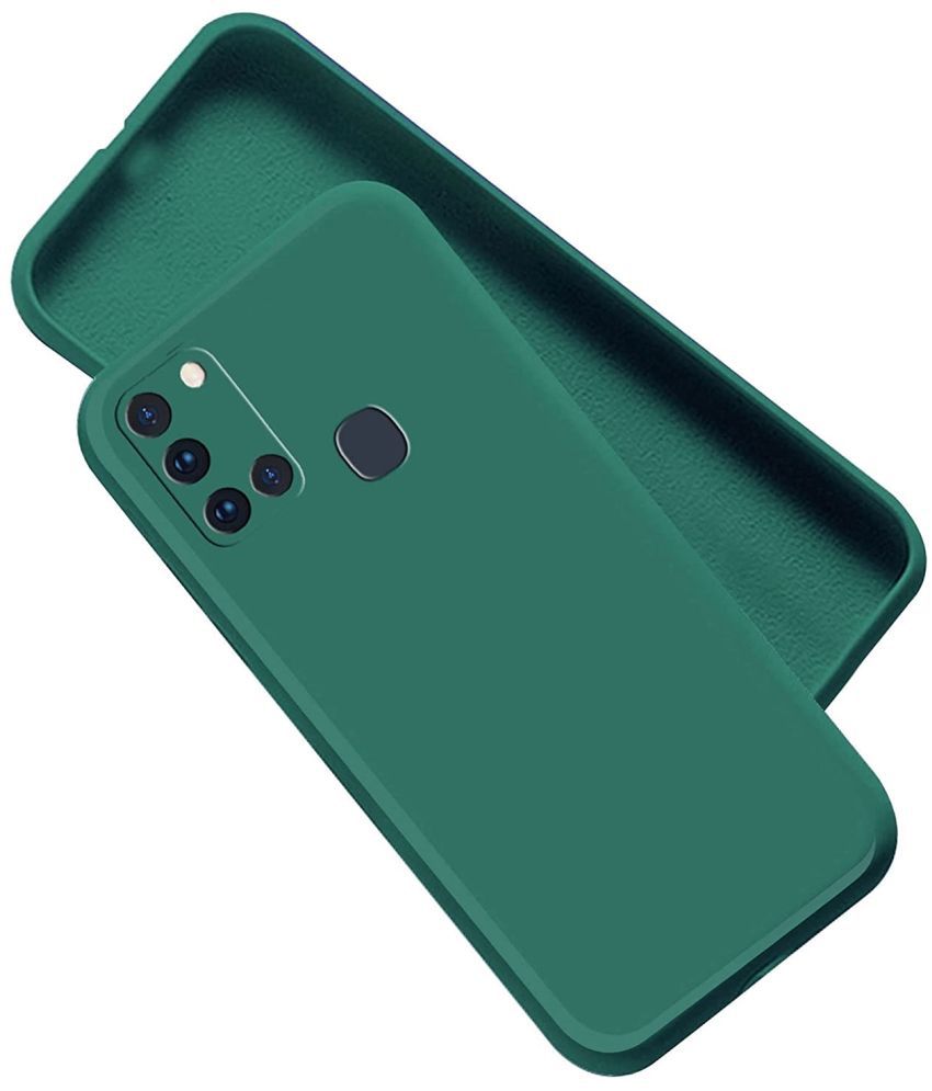     			ZAMN - Green Silicon Plain Cases Compatible For Samsung Galaxy A21S ( Pack of 1 )