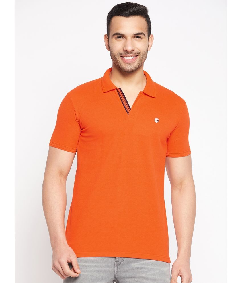     			Duke Pack of 1 Cotton Blend Slim Fit Solid Half Sleeves Men's Polo T Shirt ( Orange )