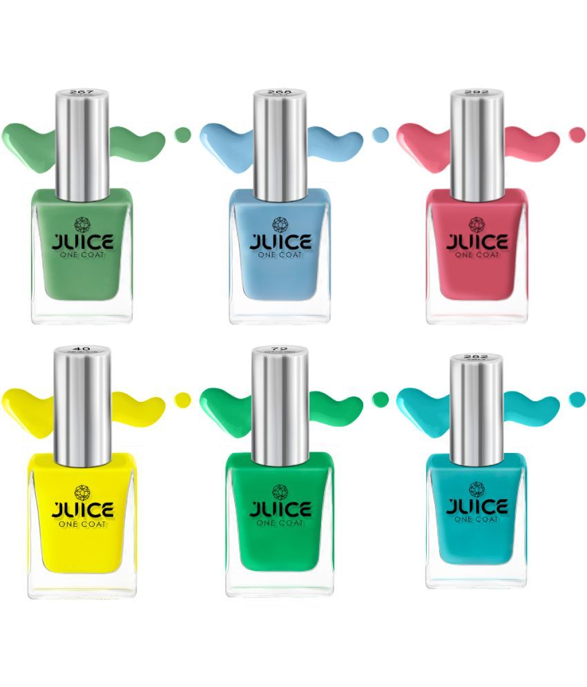     			Juice - Multi Glossy Nail Polish ( Pack of 6 )