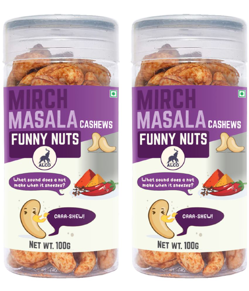     			Mirch Masala Cashew - Alco Foods Flavored Cashews - 100% Vegetarian - Delicious and Healthy Snacks for your family - Premium Quality Flavored Kaju - (2 x 100g)