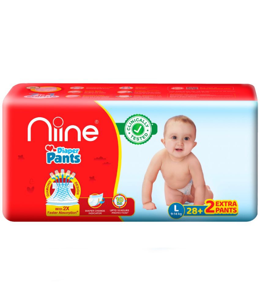     			Niine Baby Diaper Pants Large(L) Size (Pack of 1) 30 Pants for Overnight Protection with Rash Control