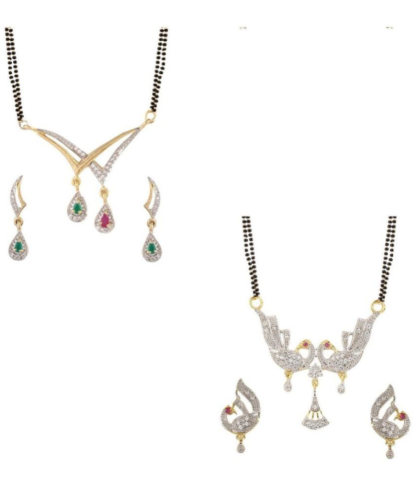     			PUJVI - Multi Color Mangalsutra Set ( Pack of 2 )