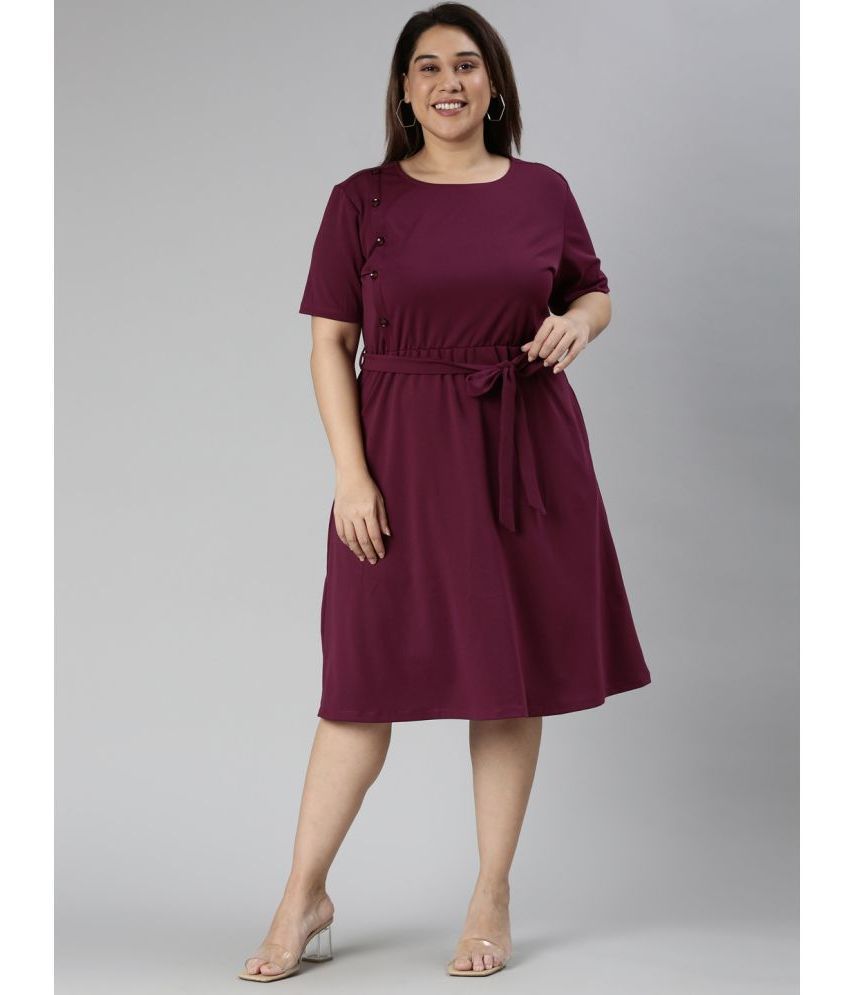     			TheShaili - Mauve Polyester Blend Women's A-line Dress ( Pack of 1 )