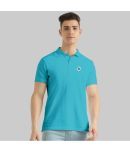 TAB91 - Light Blue Cotton Blend Slim Fit Men's Polo T Shirt ( Pack of 1 )