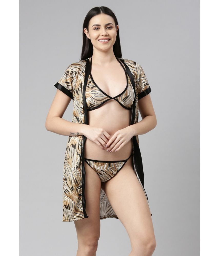     			BAILEY SELLS - Gold Satin Women's Nightwear Robes ( Pack of 2 )