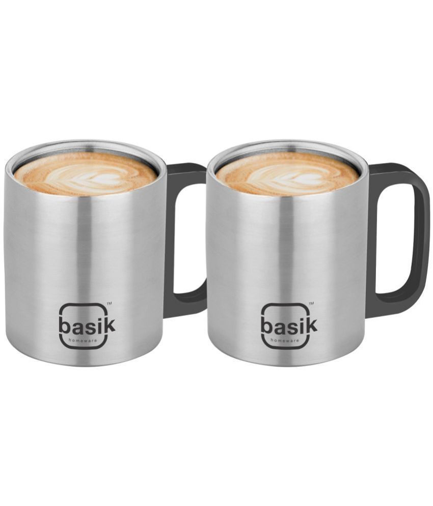     			Basik - Steel Steel Coffee Mug ( Pack of 2 )