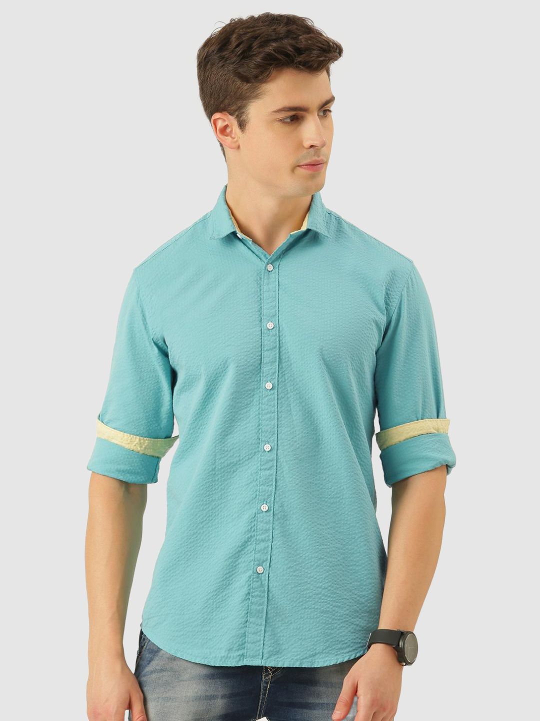    			Bene Kleed - Blue Cotton Blend Regular Fit Men's Casual Shirt ( Pack of 1 )