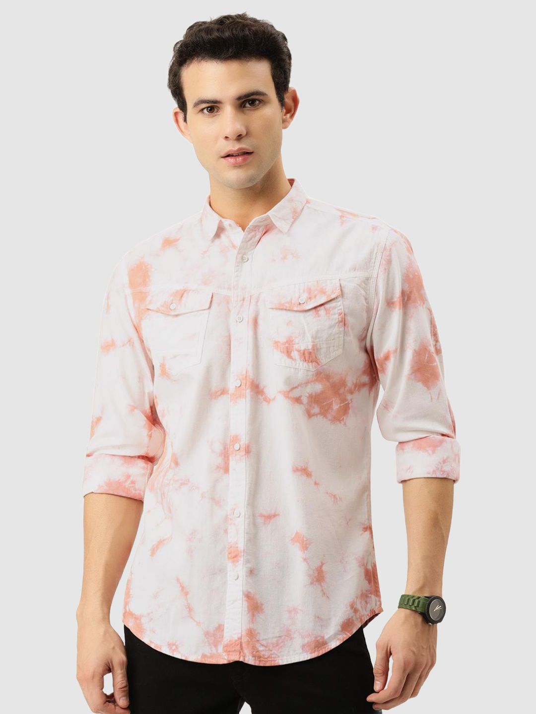     			Bene Kleed - Peach Cotton Blend Regular Fit Men's Casual Shirt ( Pack of 1 )