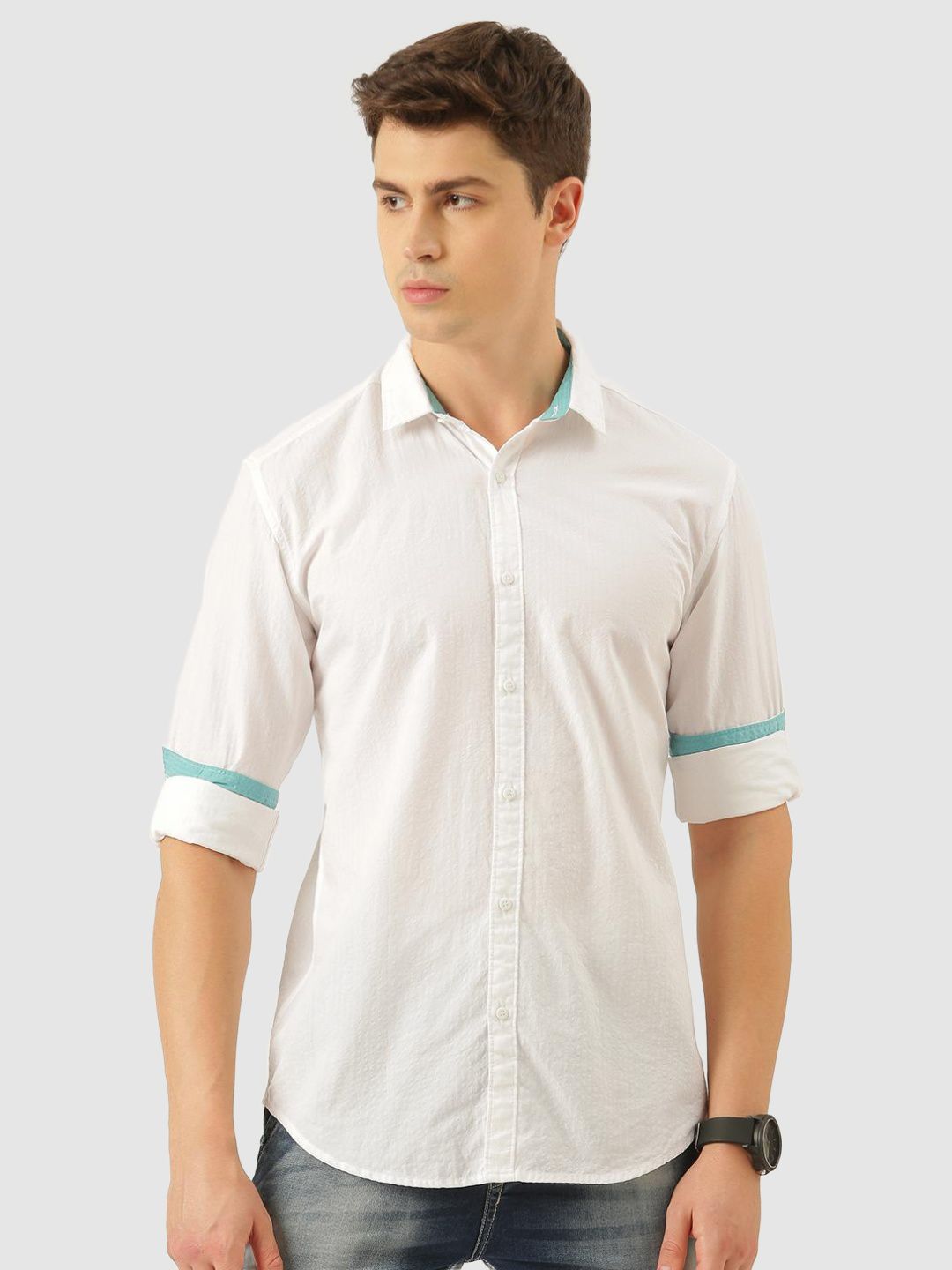     			Bene Kleed - White Cotton Blend Regular Fit Men's Casual Shirt ( Pack of 1 )