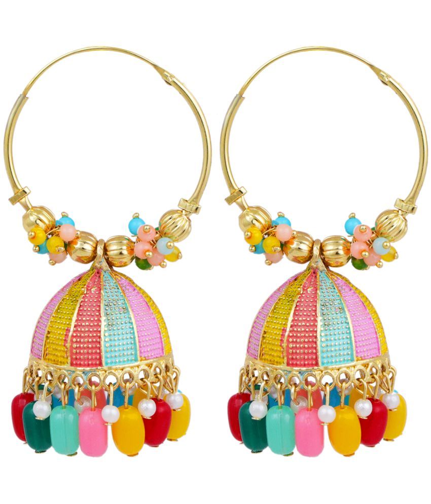     			FASHION FRILL - Multi Color Bali Earrings ( Pack of 1 )