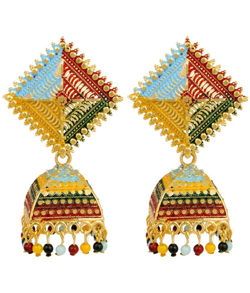     			FASHION FRILL - Multi Color Jhumki Earrings ( Pack of 1 )