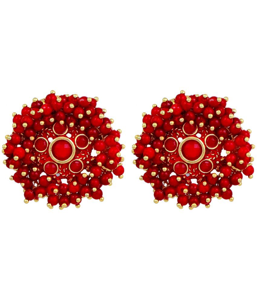     			FASHION FRILL - Red Stud Earrings ( Pack of 1 )