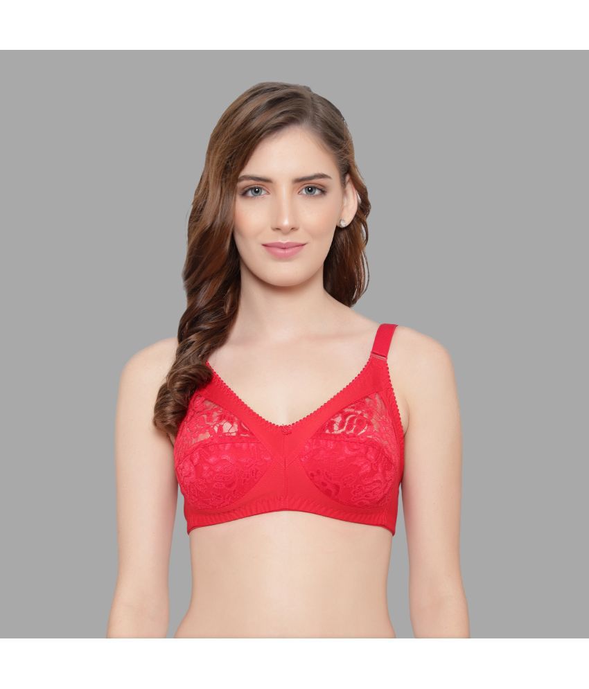     			KYODO - Red Cotton Blend Non Padded Women's Everyday Bra ( Pack of 1 )