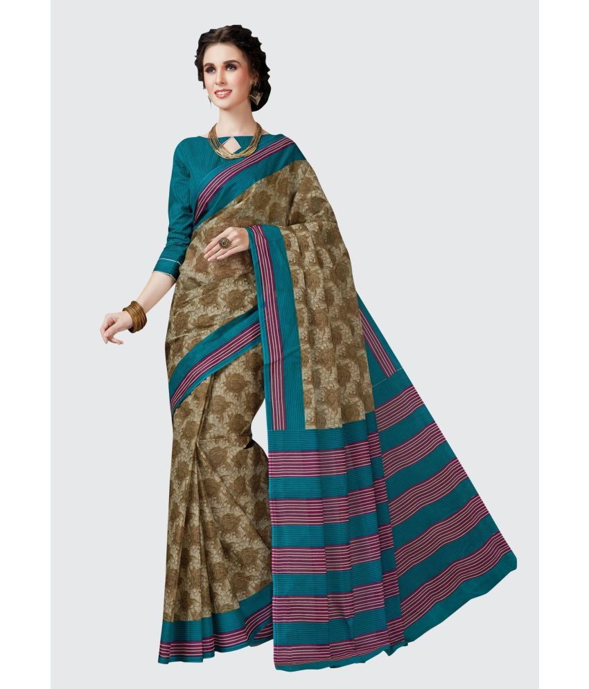     			SHANVIKA - Beige Cotton Saree With Blouse Piece ( Pack of 1 )