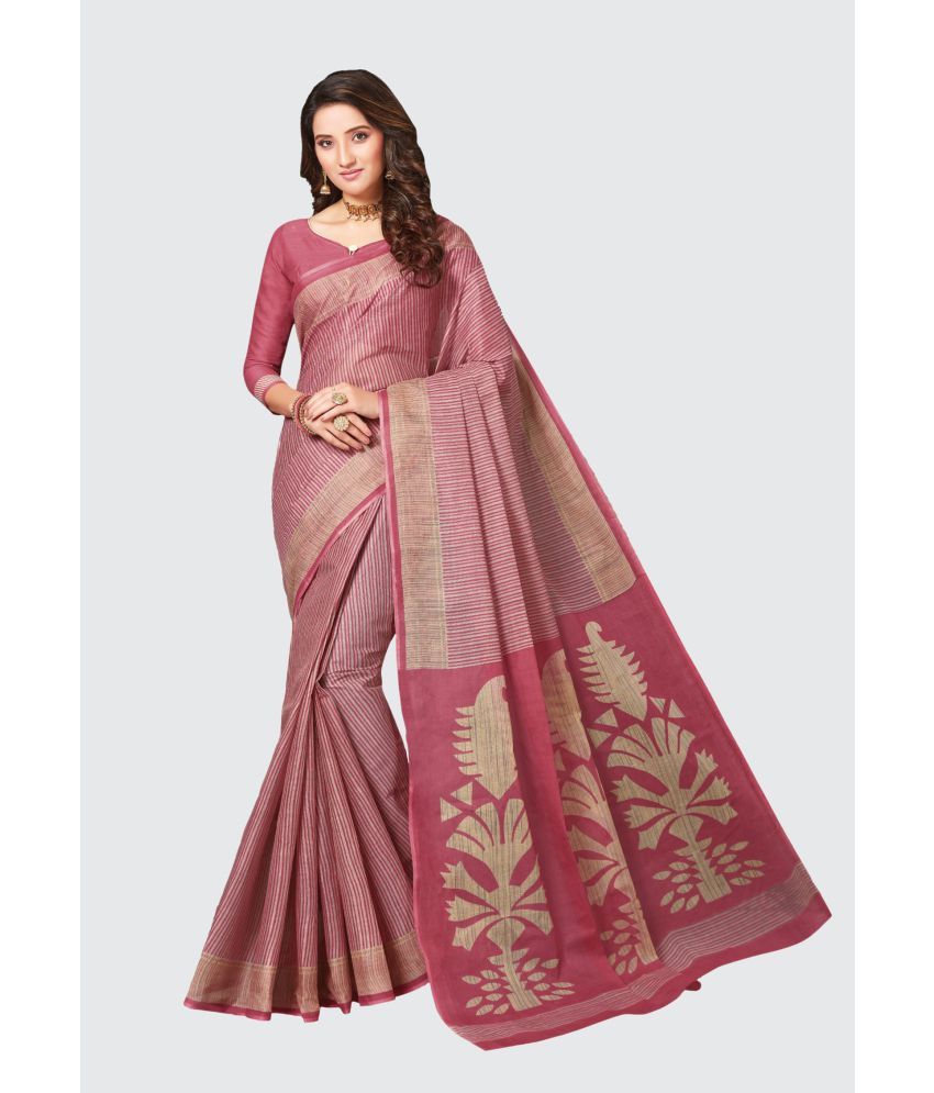     			SHANVIKA - Pink Cotton Saree With Blouse Piece ( Pack of 1 )