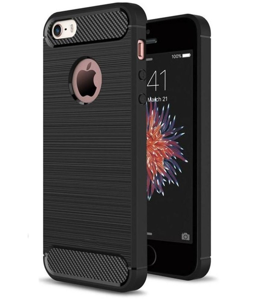     			Spectacular Ace - Black Silicon Hybrid Covers Compatible For Apple iPhone SE ( Pack of 1 )