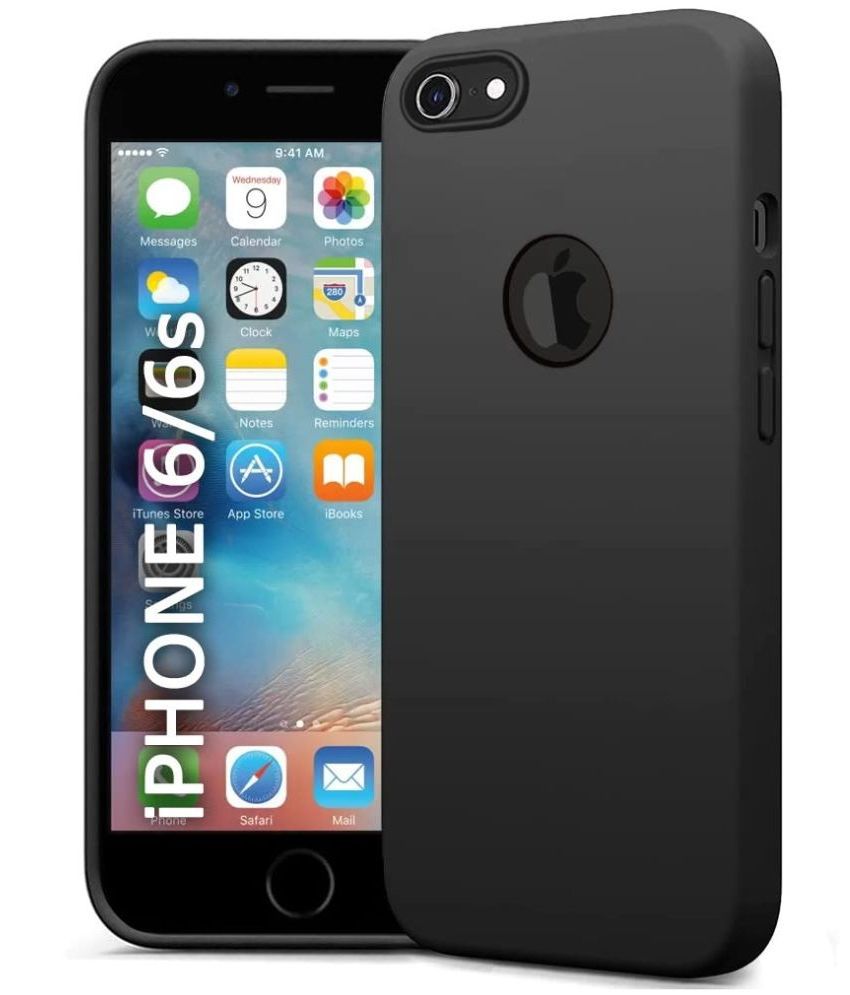     			Spectacular Ace - Black Silicon Plain Cases Compatible For Apple iPhone 6S ( Pack of 1 )