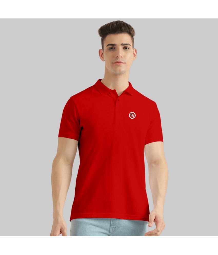     			TAB91 Pack of 1 Cotton Blend Slim Fit Self Design Half Sleeves Men's Polo T Shirt ( Red )