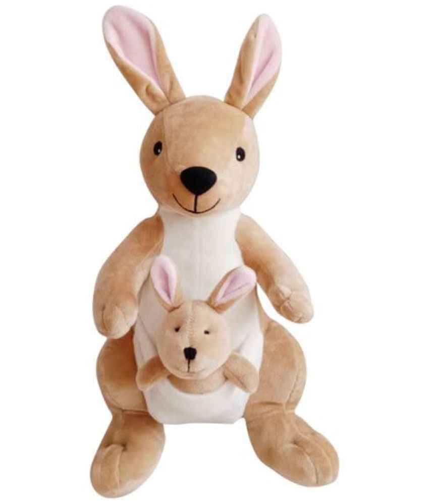     			Tickles Kangaroo Mother with Baby Stuffed Soft Plush Toy Kids Birthday (Size: 30 cm Color: Light Brown)