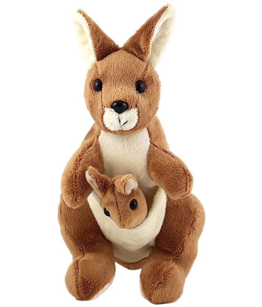     			Tickles Kangaroo Mother with Baby Stuffed Soft Plush Toy Kids Birthday (Size: 40 cm Color: Light Brown)