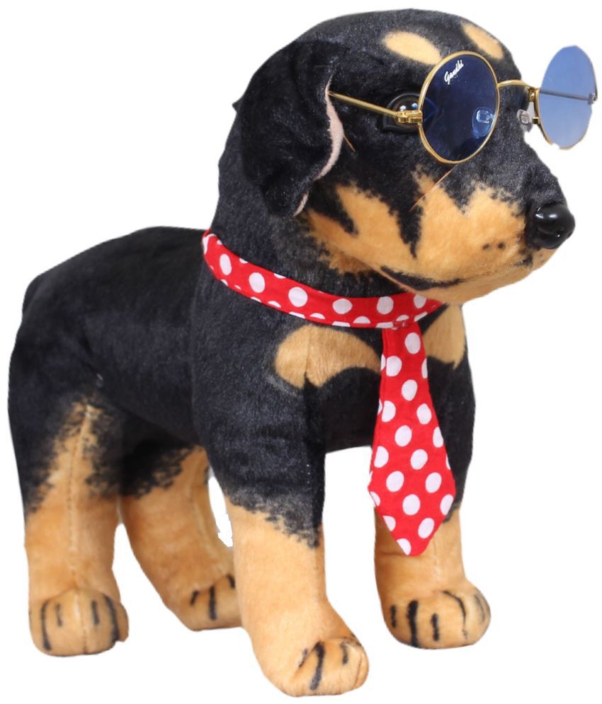     			Tickles Soft Stuffed Plush Animal Standing Dachshund Dog Wearing Muffler and Googles Toy for Kids Room (Color: Brown and Black Size: 34 cm)