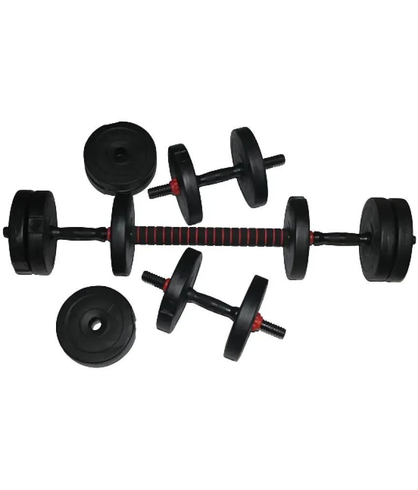 Buy Fitzon Black PVC 10KG combo 3 Home Gym Set with One 3 Ft Curl