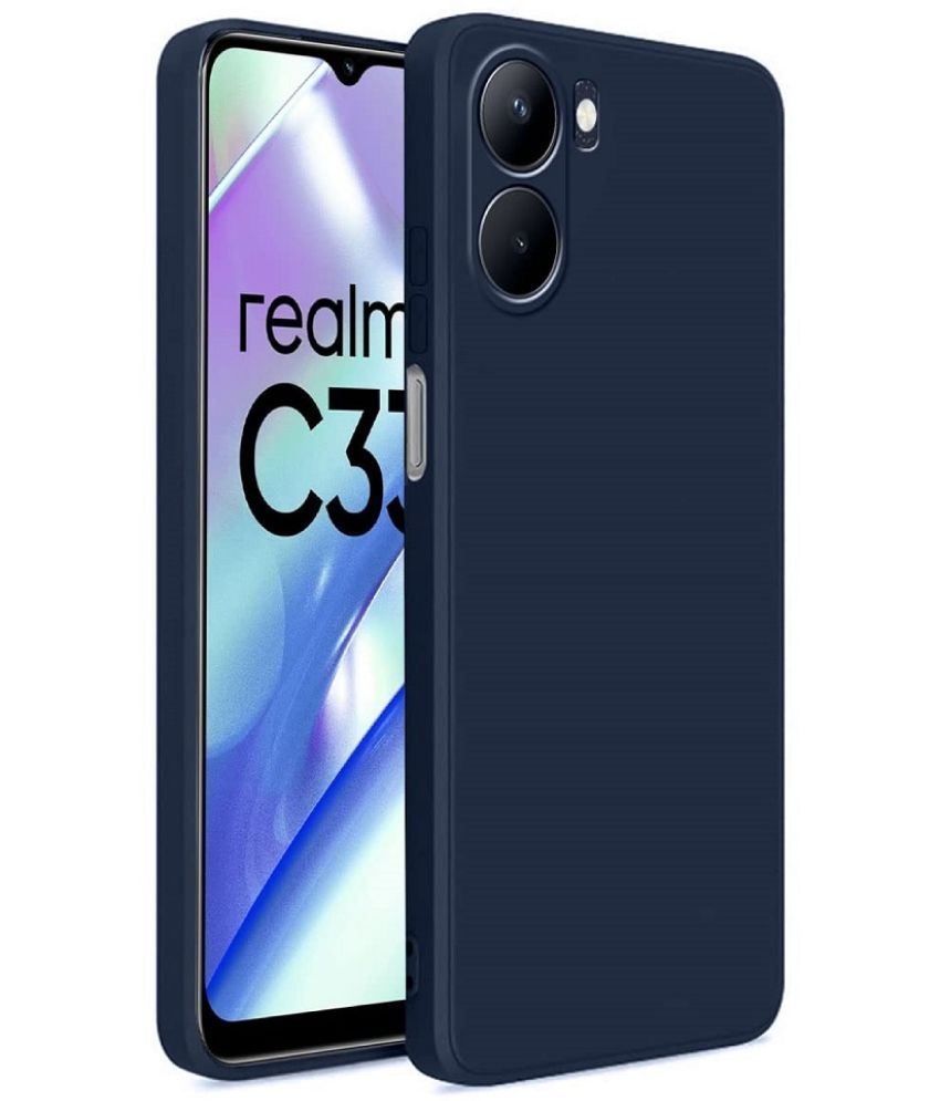     			CASE VA - Blue Silicon Plain Cases Compatible For Realme C33 ( Pack of 1 )