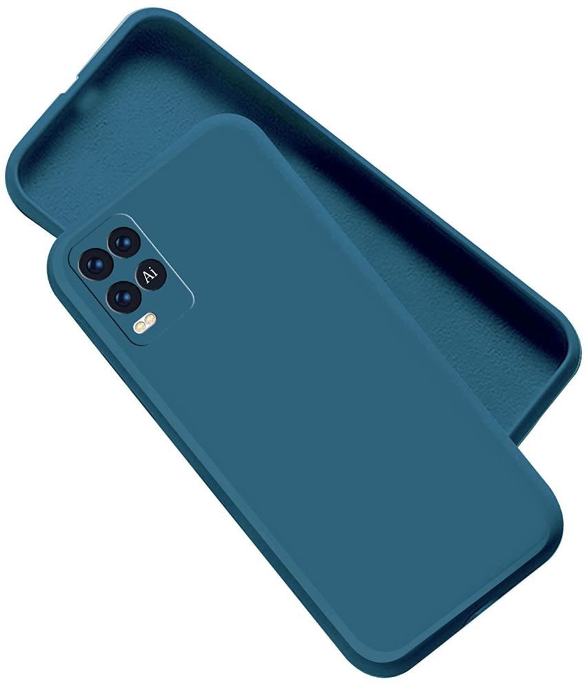     			Case Vault Covers - Blue Silicon Plain Cases Compatible For Oppo A54 ( Pack of 1 )