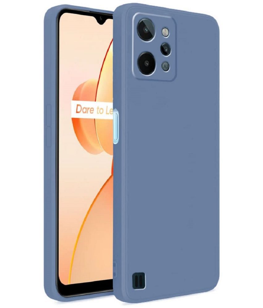     			Case Vault Covers - Blue Silicon Plain Cases Compatible For Realme C31 ( Pack of 1 )