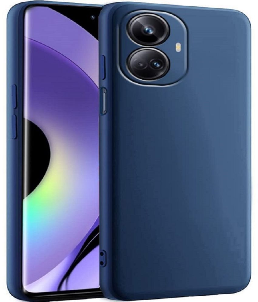     			Case Vault Covers - Blue Silicon Plain Cases Compatible For Realme 10 Pro Plus 5G ( Pack of 1 )