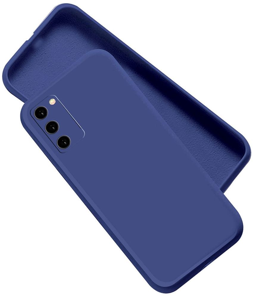     			Case Vault Covers - Blue Silicon Plain Cases Compatible For Oppo A53s 5G ( Pack of 1 )