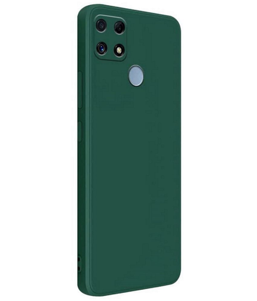     			Case Vault Covers - Green Silicon Plain Cases Compatible For Realme Narzo 30A ( Pack of 1 )