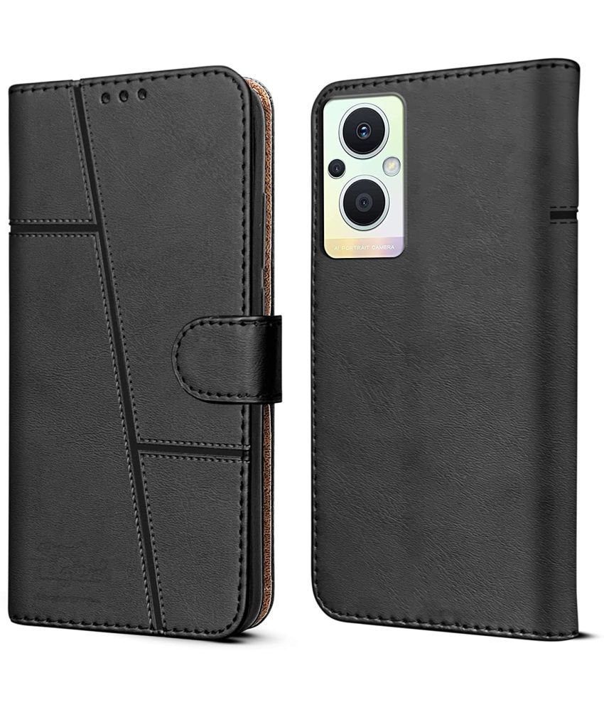     			Shining Stars - Black Artificial Leather Flip Cover Compatible For Oppo F21 Pro 5G ( Pack of 1 )