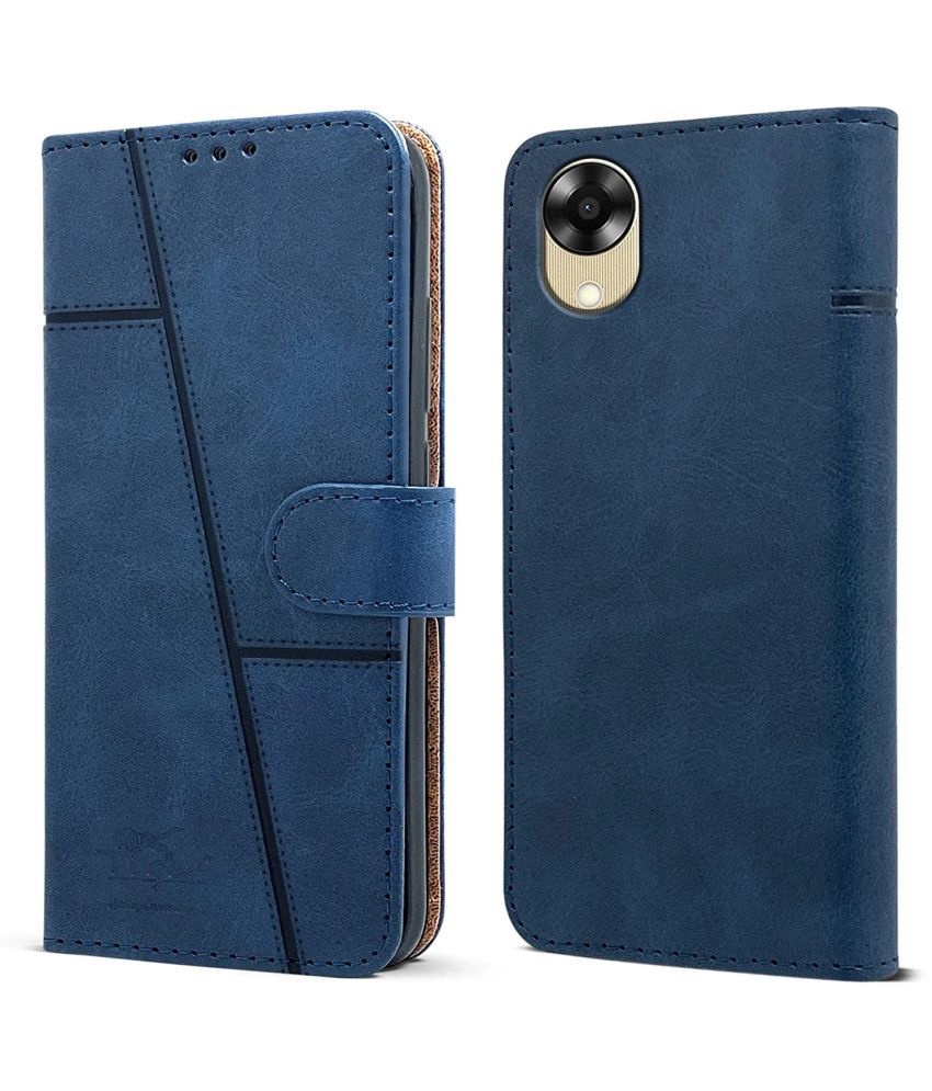     			NBOX - Blue Artificial Leather Flip Cover Compatible For Oppo A17K ( Pack of 1 )