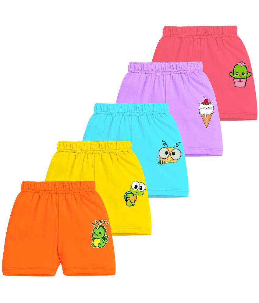     			Trampoline - Multicolor Cotton Girls Cycling Shorts ( Pack of 5 )