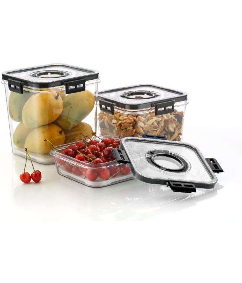     			Arni - Plastic Black Food Container ( Set of 3 )