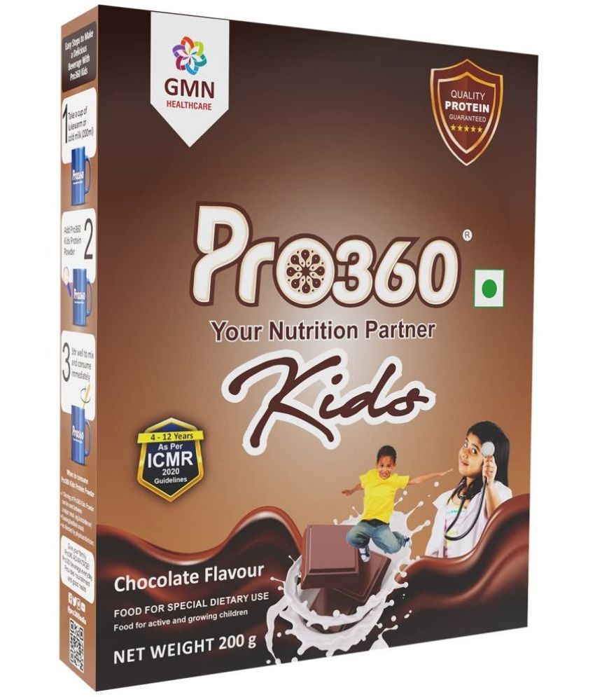 PRO360 Kids Nutrition Protein Health Drink Powder 200g (Chocolate) Health Drink Powder 200 gm Chocolate