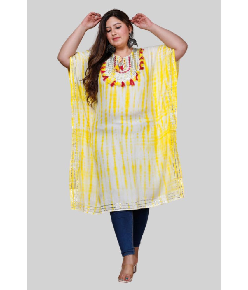     			miravan - Yellow Cotton Women's Kaftan Kurti ( Pack of 1 )