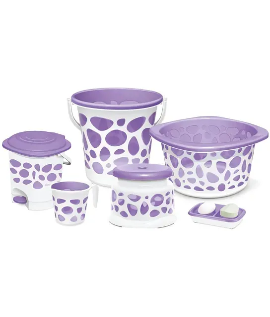 Milton Elegance Waste Paper Plastic Bath Set of 7 Buy Milton