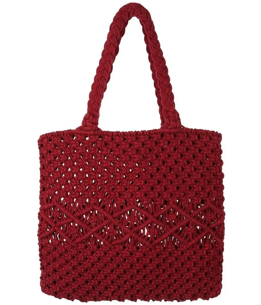 Buy sapis Maroon Cotton Tote Bag at Best Prices in India Snapdeal