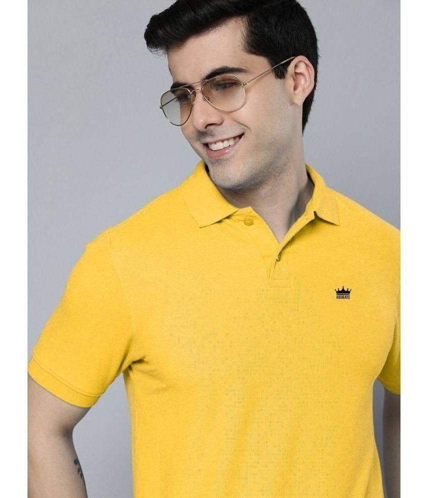     			ADORATE - Mustard Cotton Blend Regular Fit Men's Polo T Shirt ( Pack of 1 )