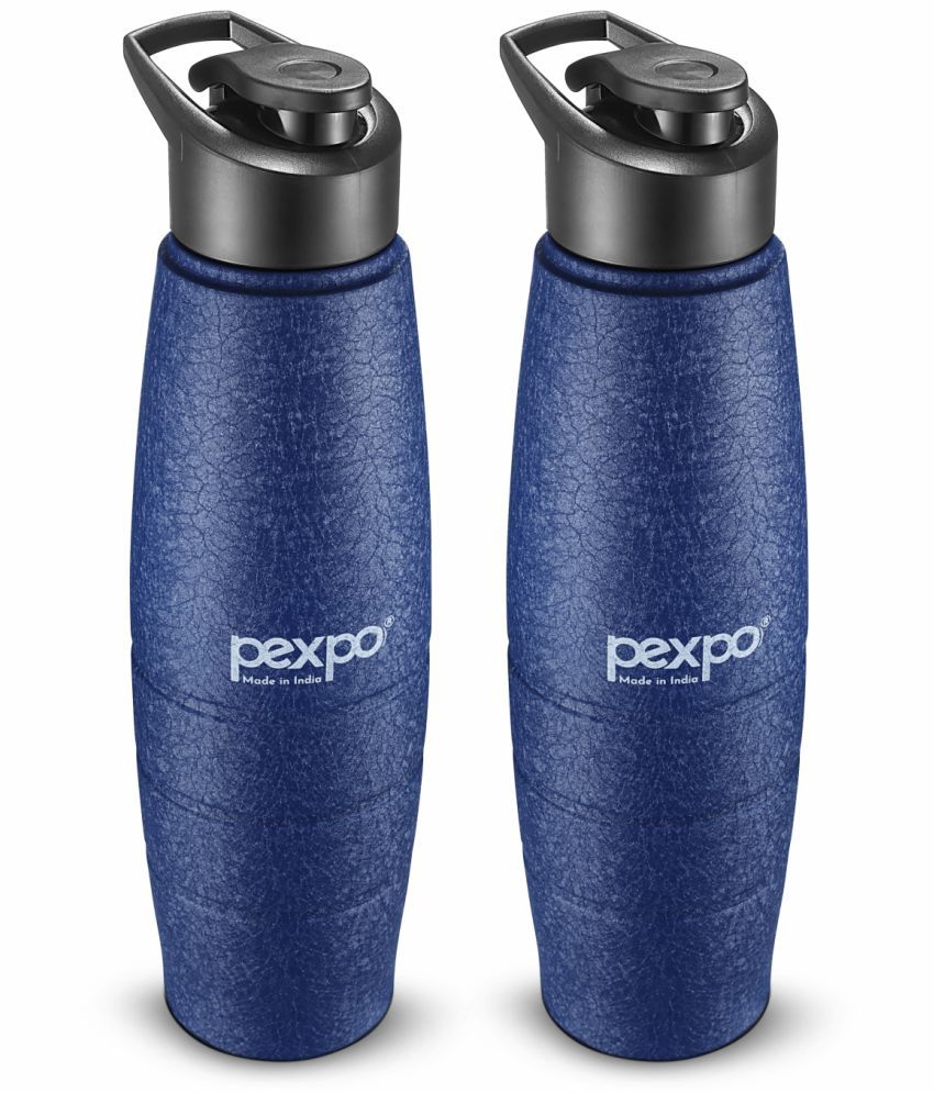     			PEXPO 1000 ml Stainless Steel Sports Water Bottle (Set of 2, Blue, Duro)