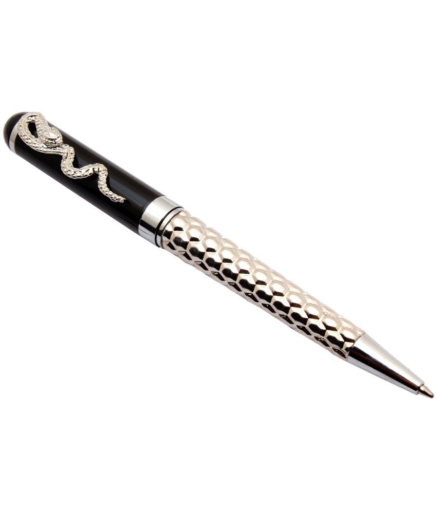     			Srpc Cobra Clip Edition Silver & Black Ball Point Pen Blue Refill