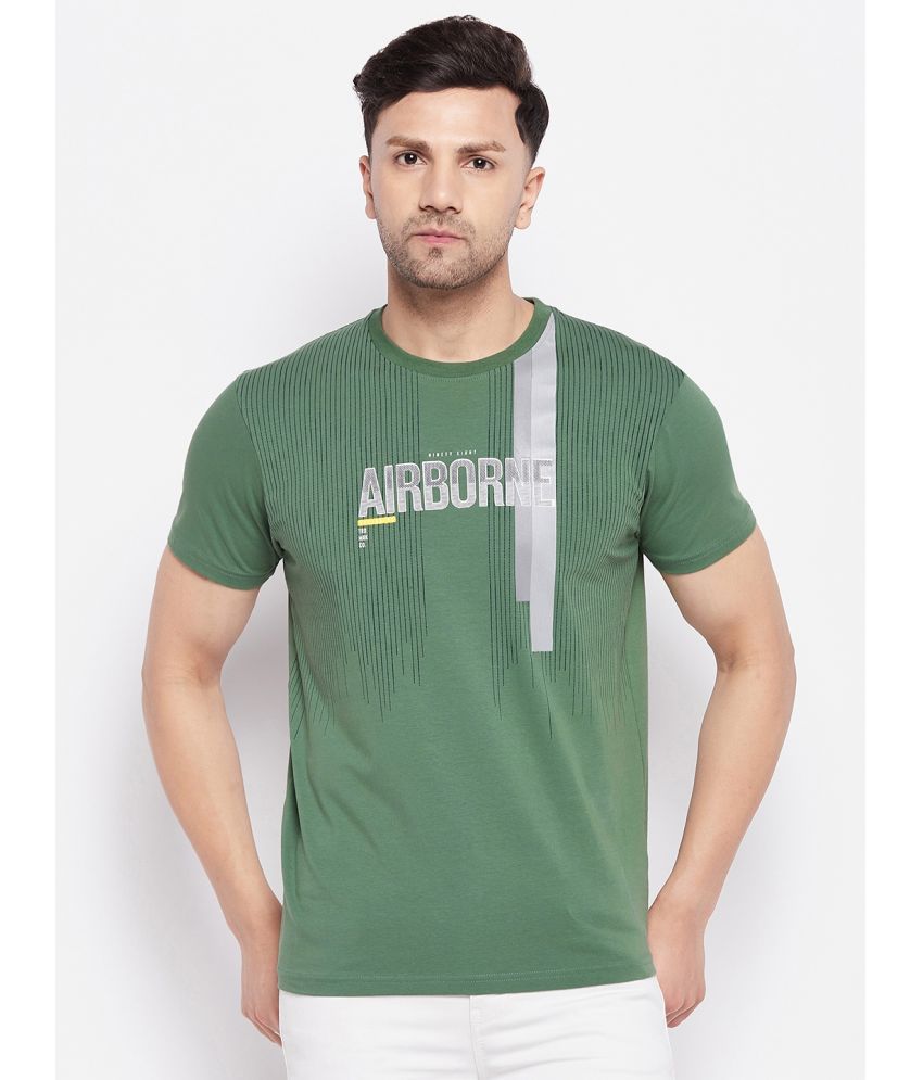     			98 Degree North - Green Cotton Blend Regular Fit Men's T-Shirt ( Pack of 1 )