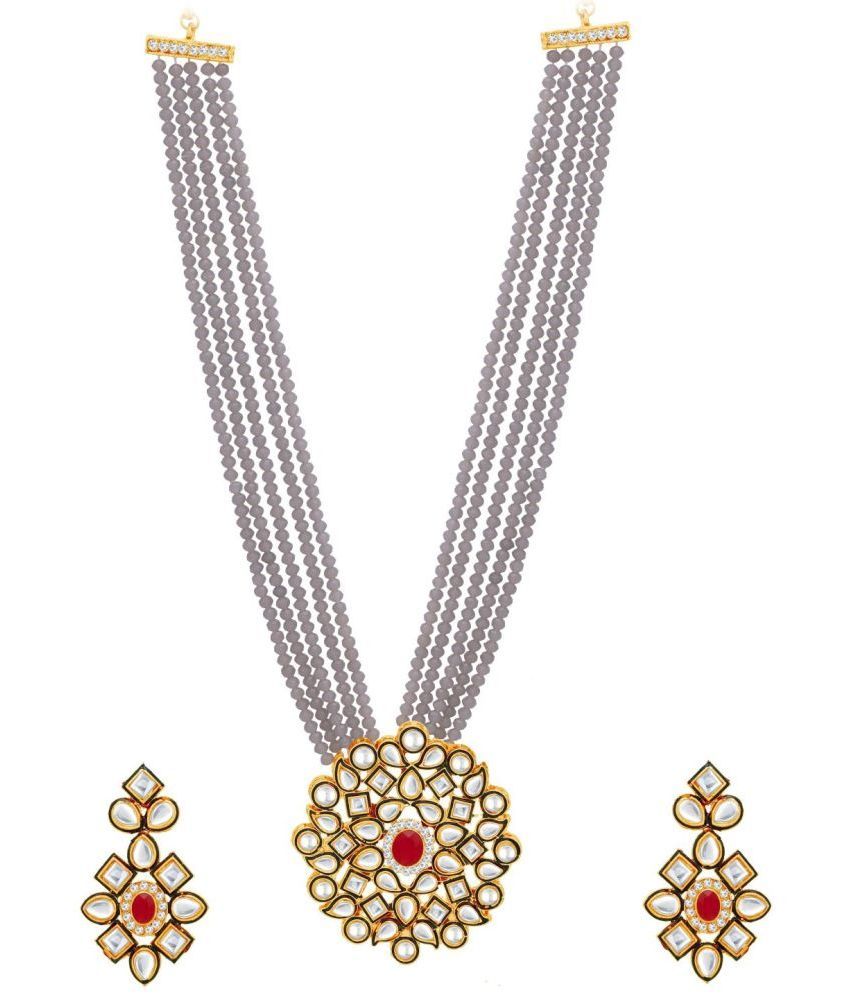     			Sukkhi - Gray Alloy Necklace Set ( Pack of 1 )