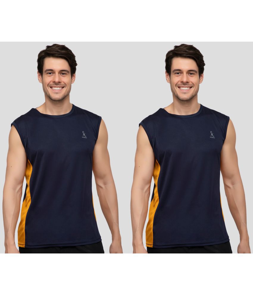     			xohy - Navy Polyester Men's Vest ( Pack of 2 )