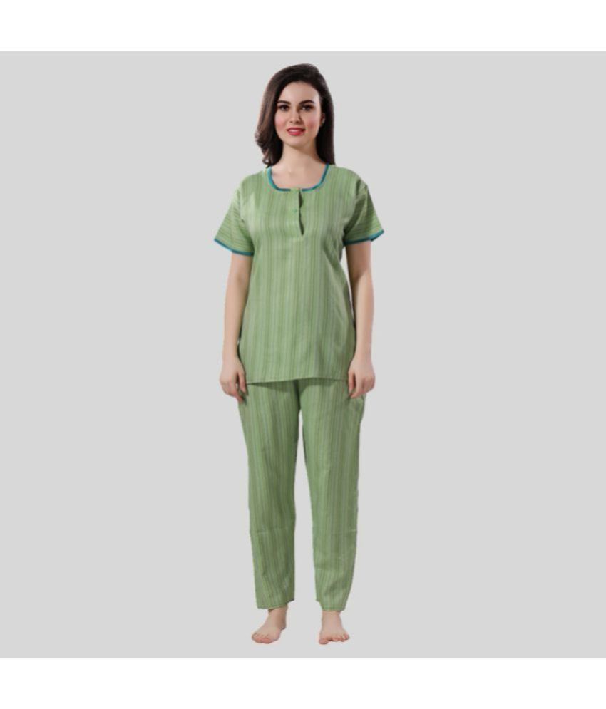     			Gutthi - Green Cotton Women's Nightwear Nightsuit Sets ( Pack of 1 )