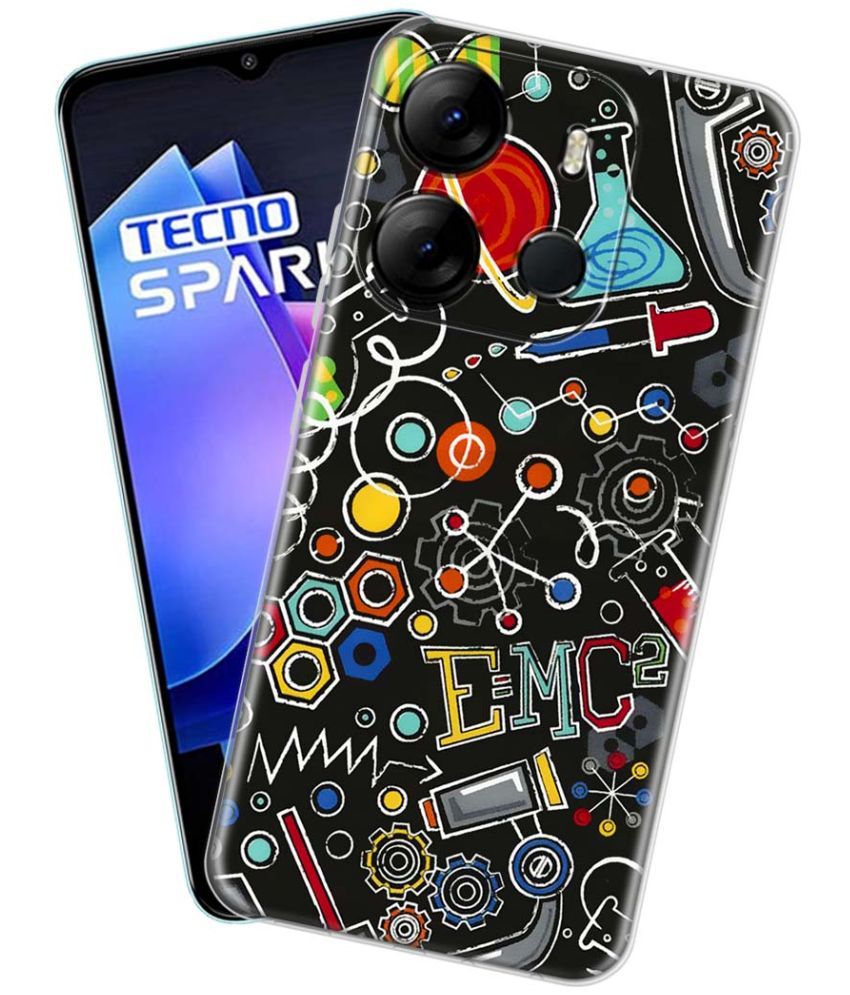     			NBOX - Multicolor Silicon Printed Back Cover Compatible For Tecno Spark Go 2023 ( Pack of 1 )